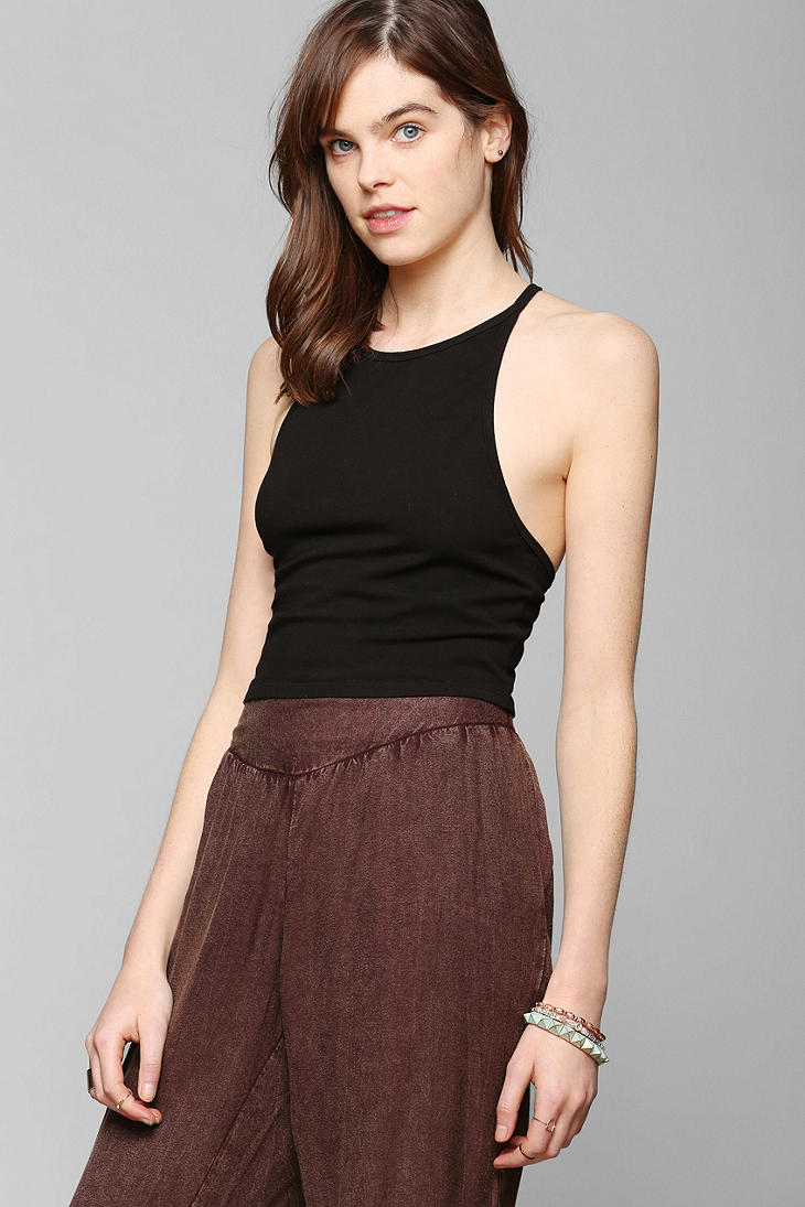 Lyst Urban Outfitters Truly Madly Deeply Crossback Halter Tank Top In Black 1380