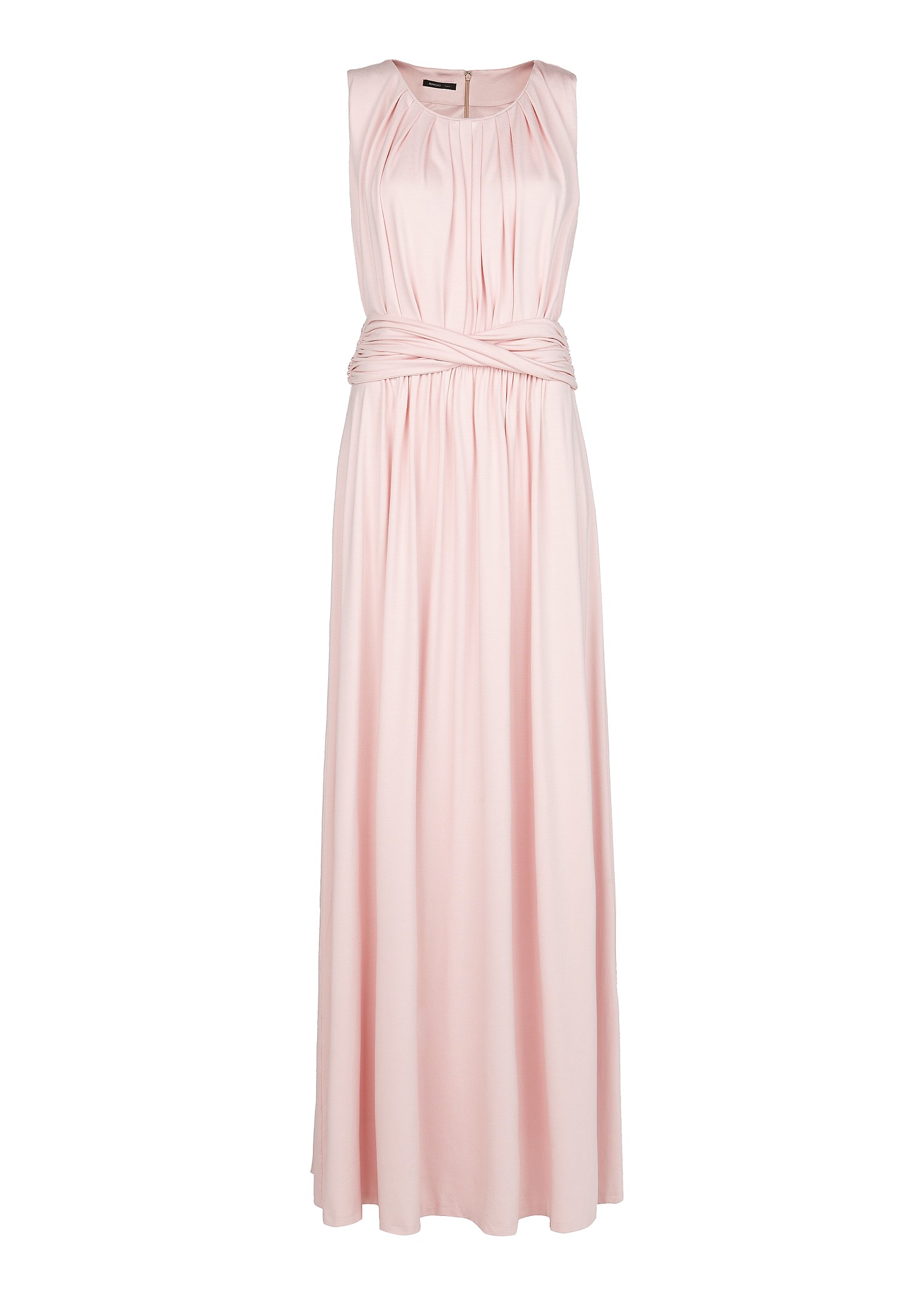 Mango Draped Detail Gown in Pink (Pink Blush) | Lyst