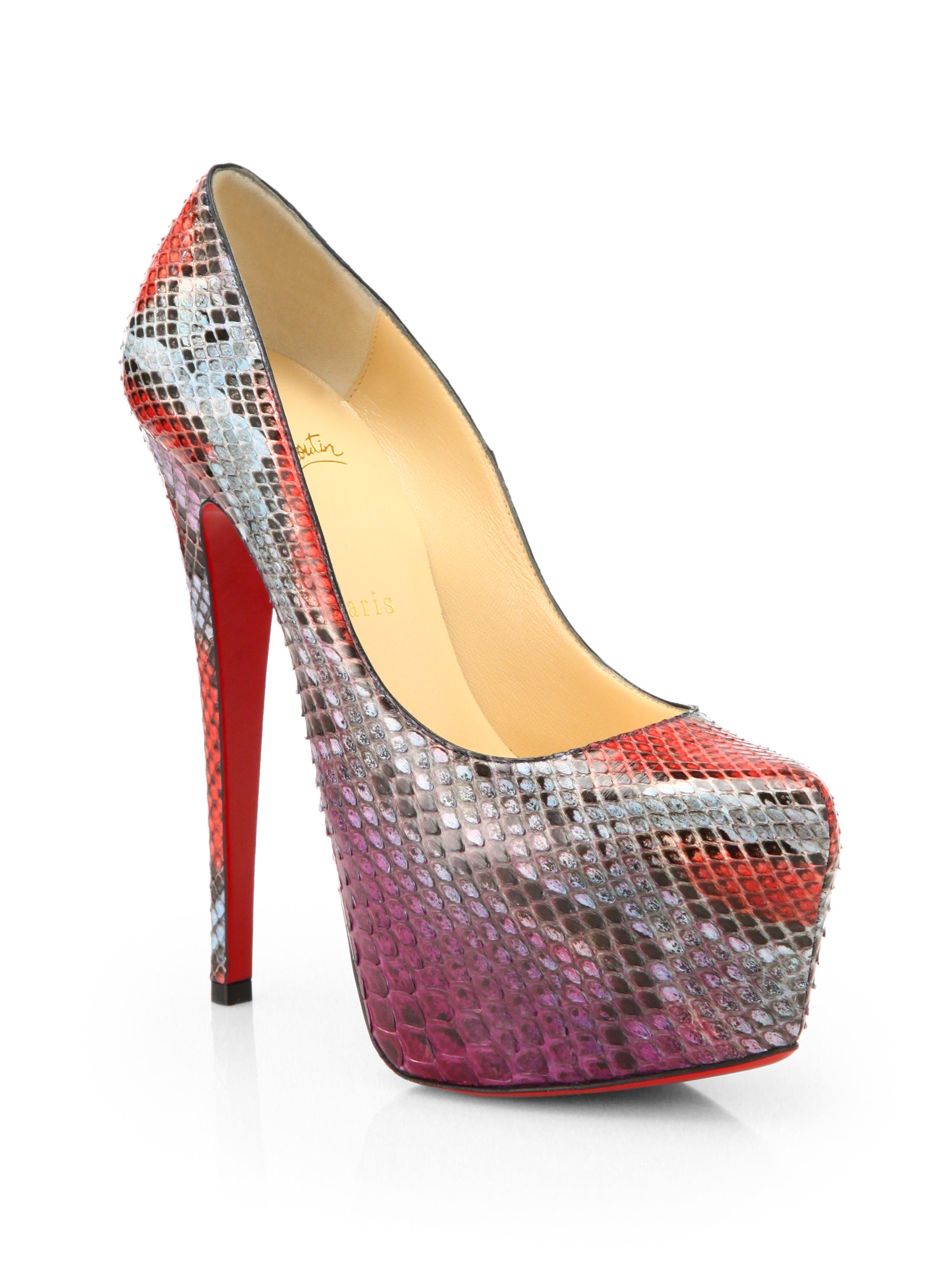 christian louboutin decollete python pump multicolor - Catholic ...