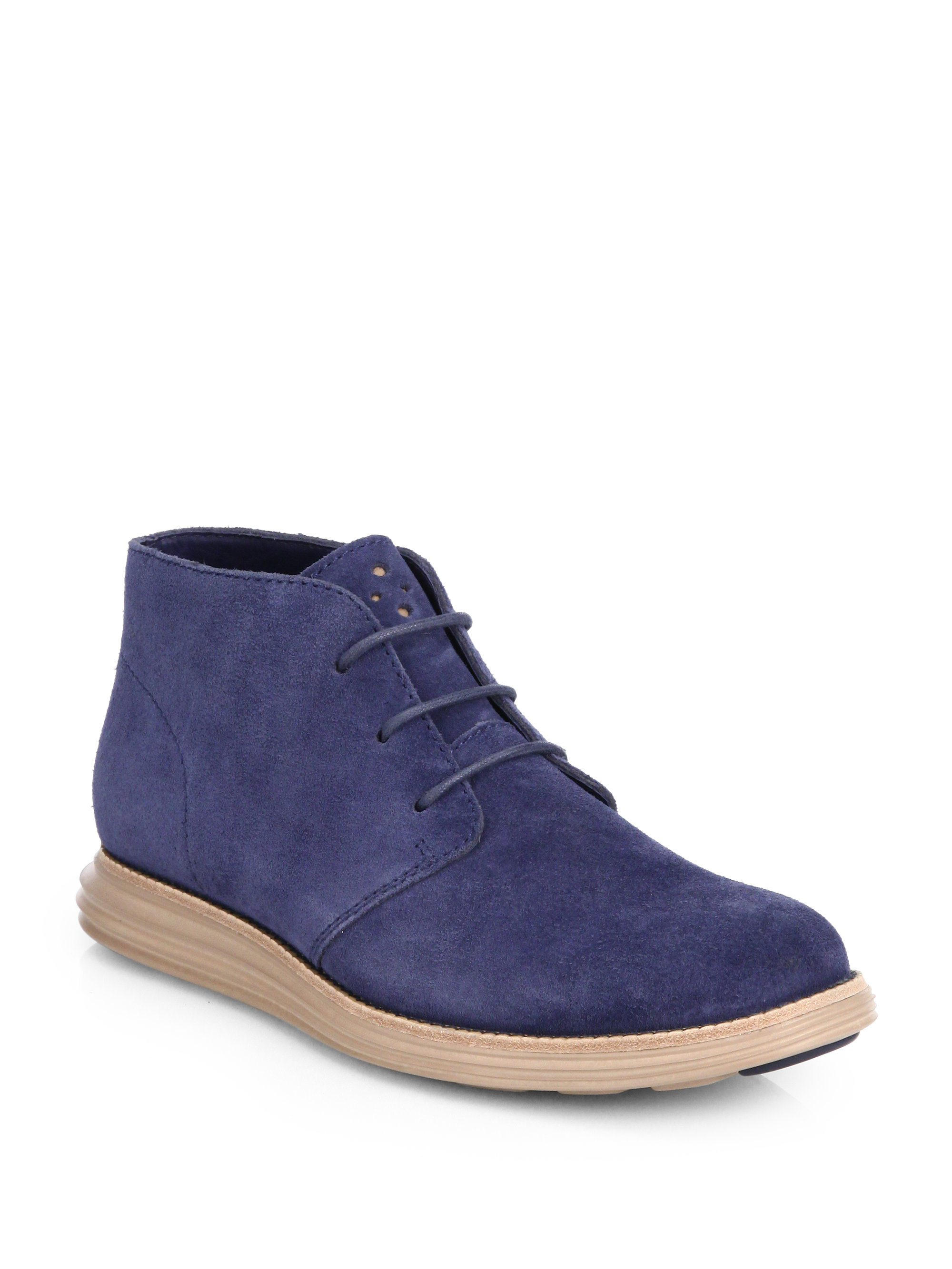 Cole Haan Lunargrand Chukka Boots in Blue for Men (BLAZER BLUE) | Lyst