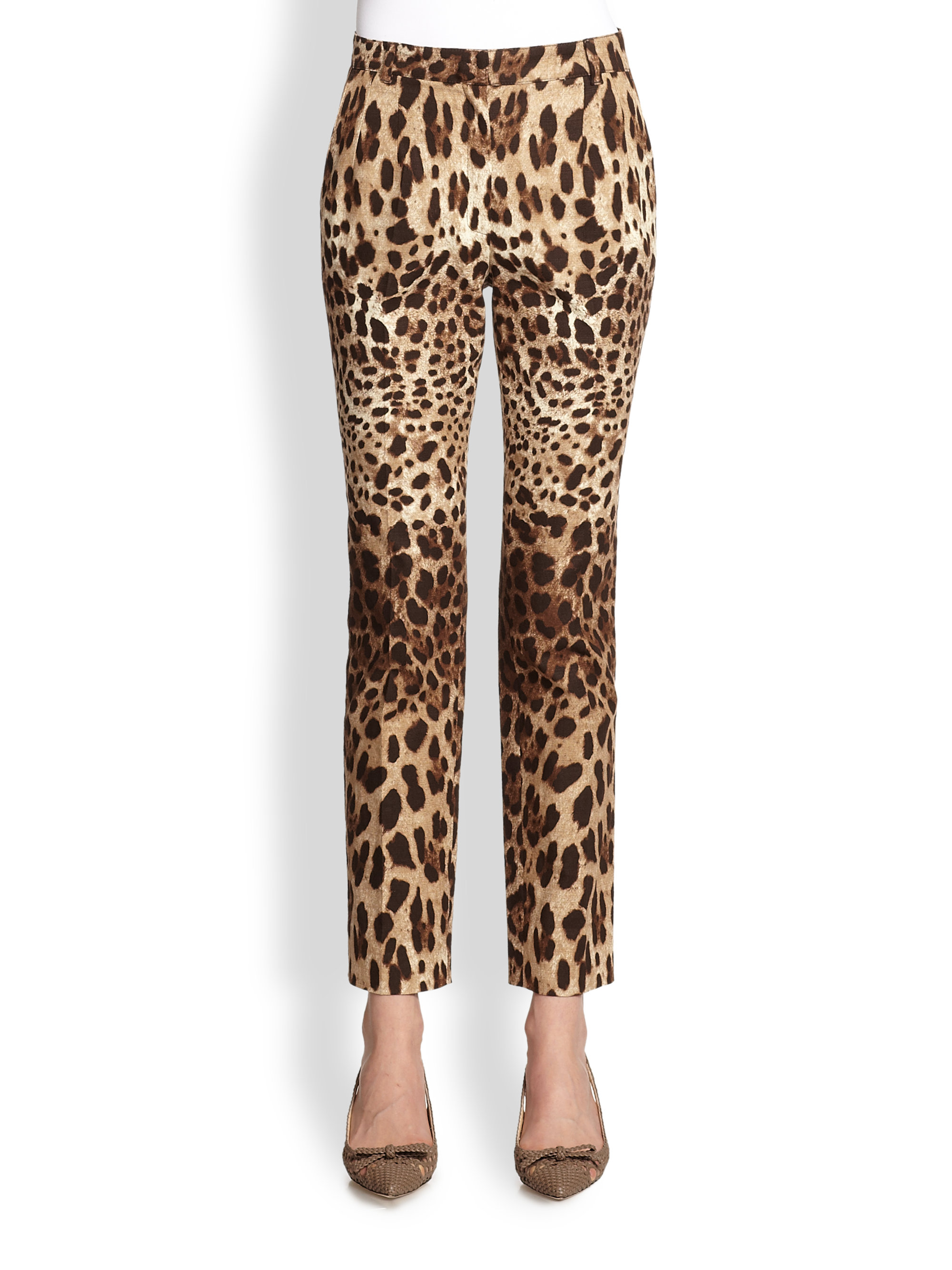 Lyst - Dolce & Gabbana Leopard Print Pants in Brown