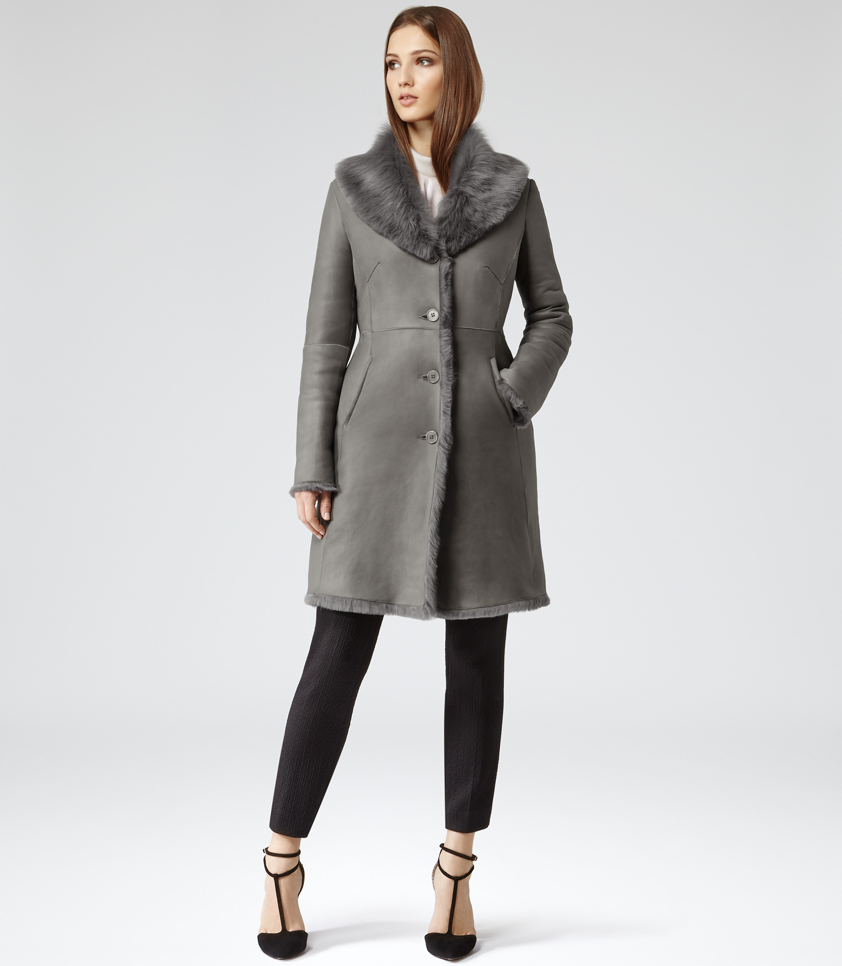 reiss shearling coat