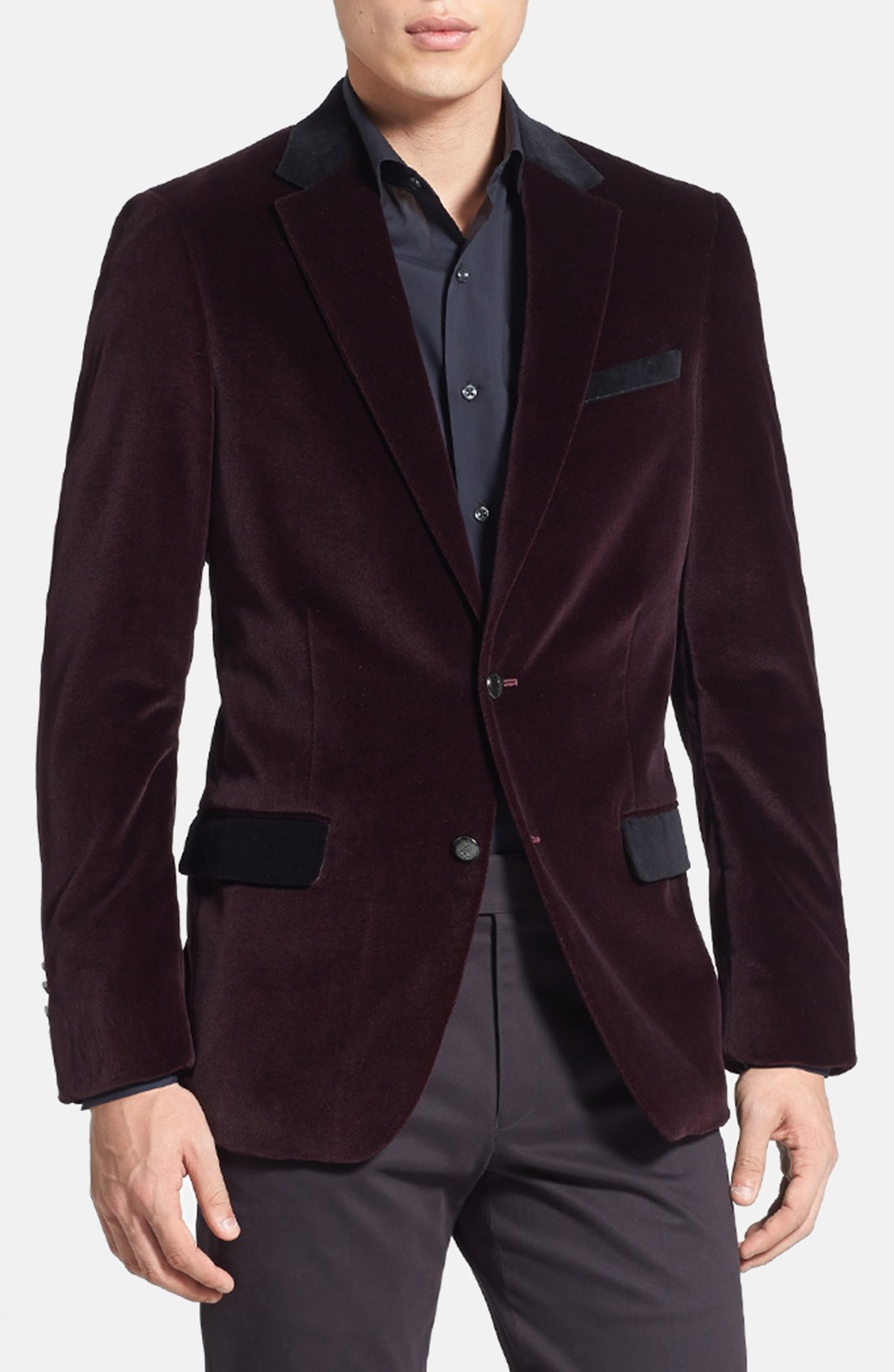 Vince Camuto Velvet Blazer in Red for Men (Burgundy) | Lyst