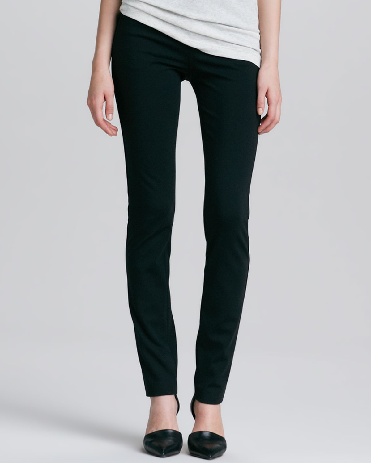 Vince Slim Ponte Pants in Black | Lyst