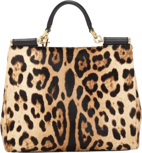 Dolce & Gabbana Small Calf Hair Miss Sicily Bag in Animal (leopard) | Lyst