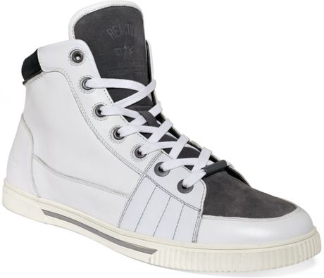 Kenneth Cole Reaction Strong Defence Hi-Top Sneakers in White for Men ...