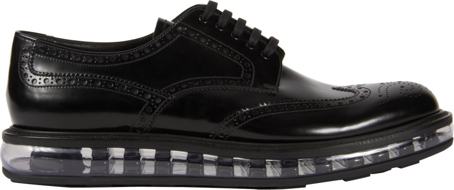 Lyst - Prada Transparent Air Sole Wingtip Blucher in Black for Men