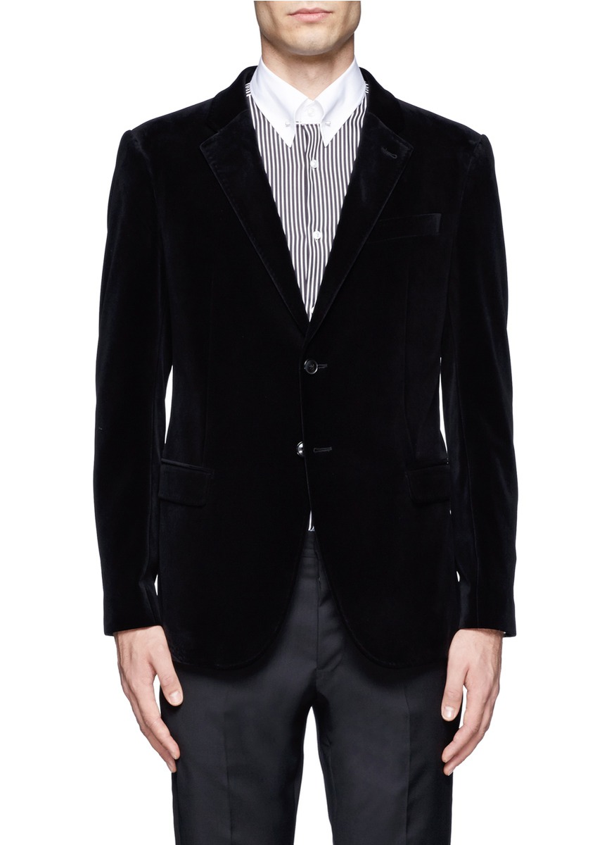 Lyst - Armani Velvet Blazer in Black for Men