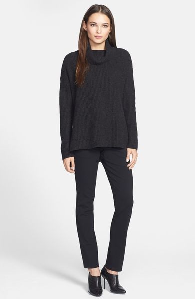 Eileen Fisher Merino Yak Wool Turtleneck Sweater in Gray (Charcoal) | Lyst