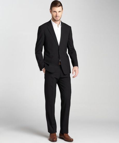 grey suit black pants