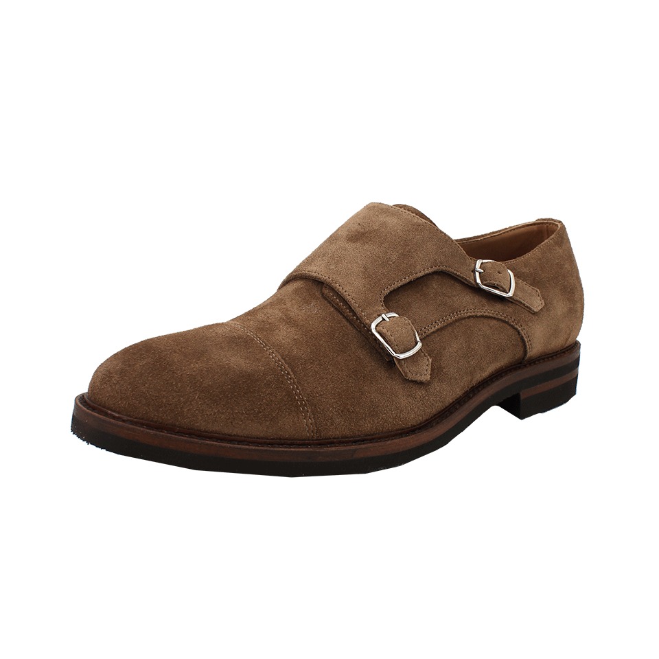 Brunello Cucinelli Mens Suede Monk Strap Shoe in Brown for Men ...