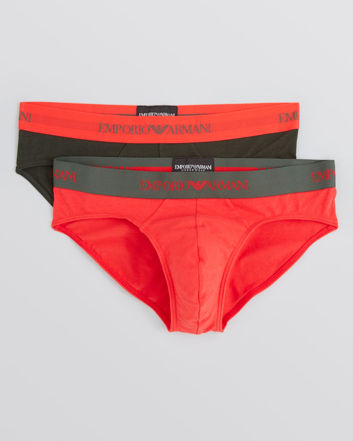Lyst Emporio Armani Armani Underwear Color Block Briefs Pack Of 2 in Red for Men