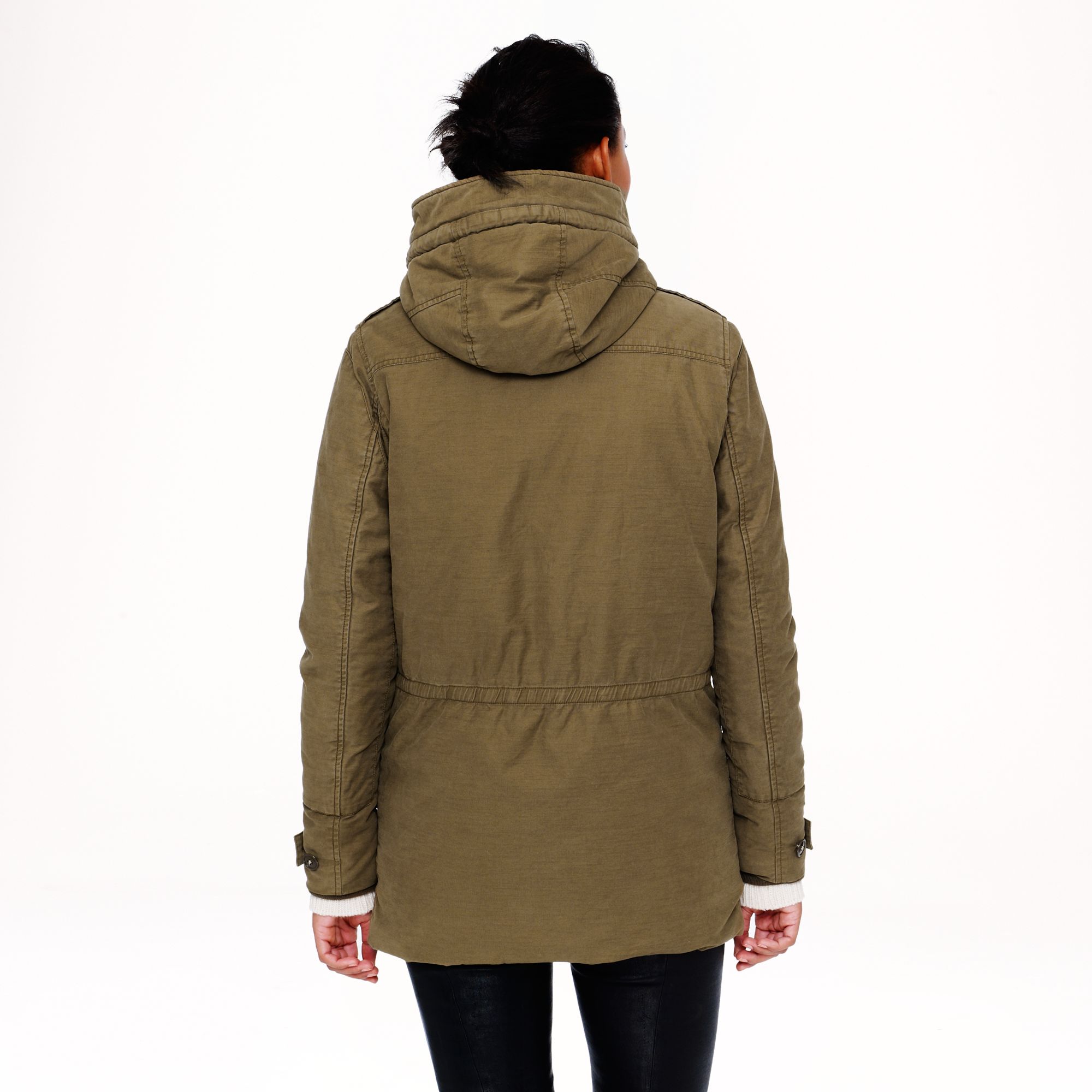 J.crew Sherpa Lined Parka Jacket in Natural Lyst