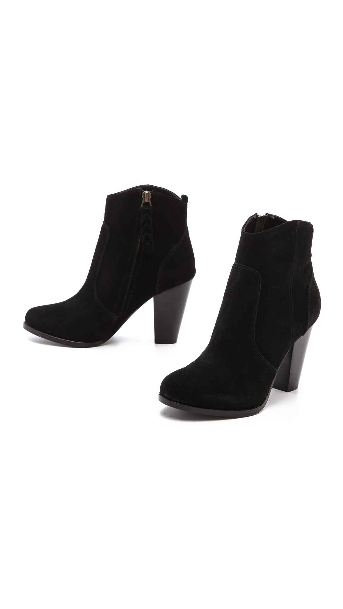 Joie Dalton Suede Booties in Black | Lyst