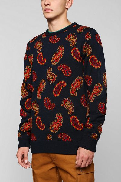 Urban Outfitters Obey Paisley Sweater in Blue for Men (NAVY) | Lyst