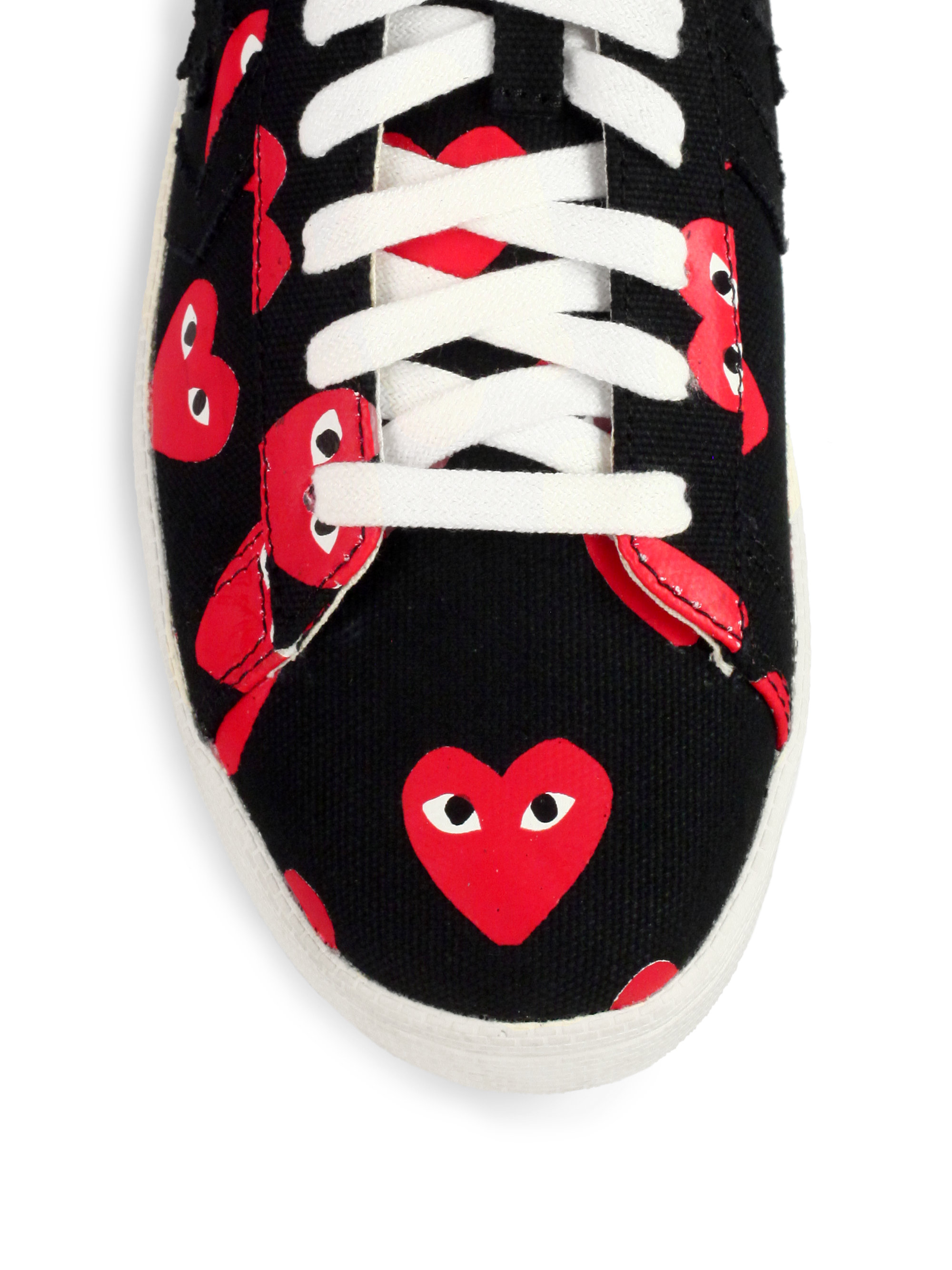 Play comme des garçons Canvas Lace-up Sneakers in Black (BLACK RED) | Lyst