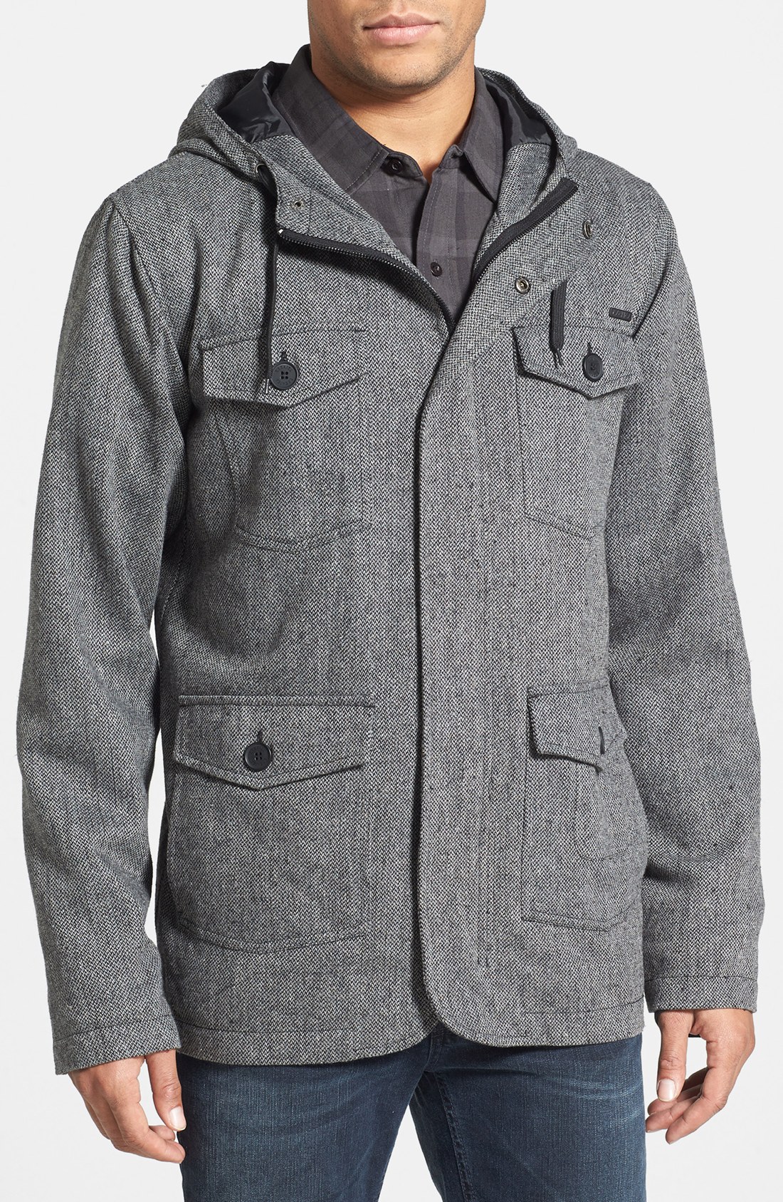 Ezekiel Hooded Field Jacket in Gray for Men (Heather Grey) | Lyst