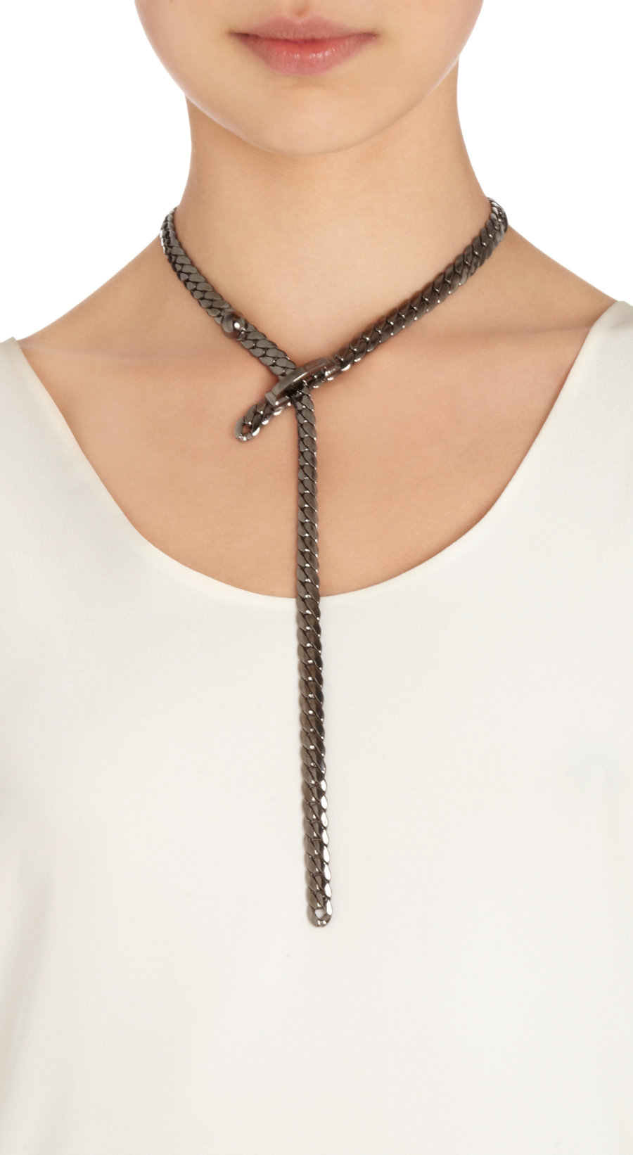 Fallon Snake Y Necklace in Silver (snake) | Lyst