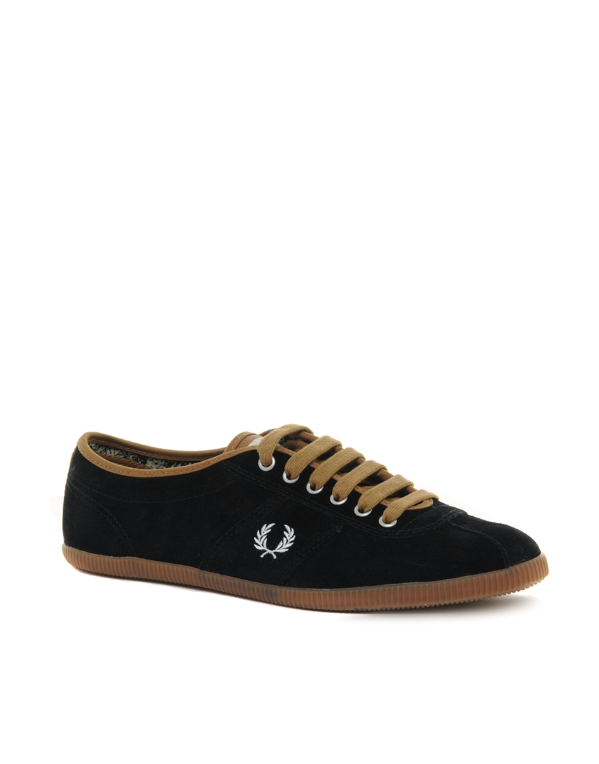 Fred Perry Hayes Suede Sneakers in Black | Lyst