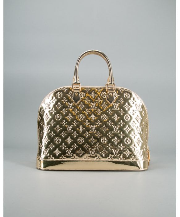 Louis vuitton Pre Owned Gold Monogram Mirror Alma Gm Vintage Bag in Metallic | Lyst