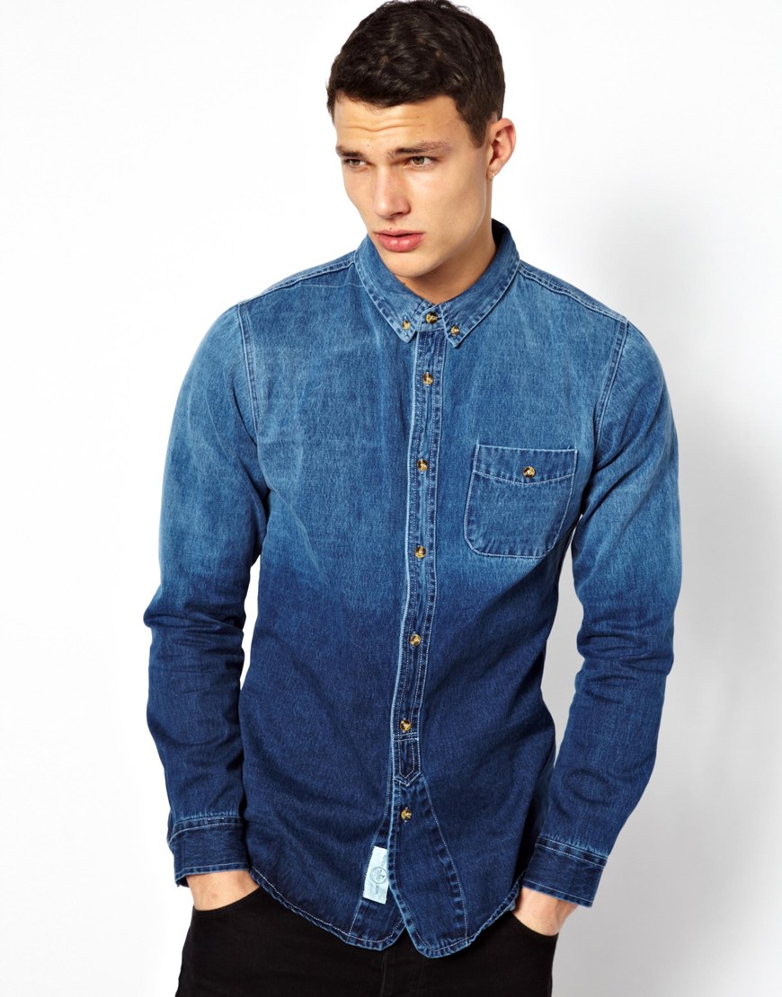 dip dye denim shirt