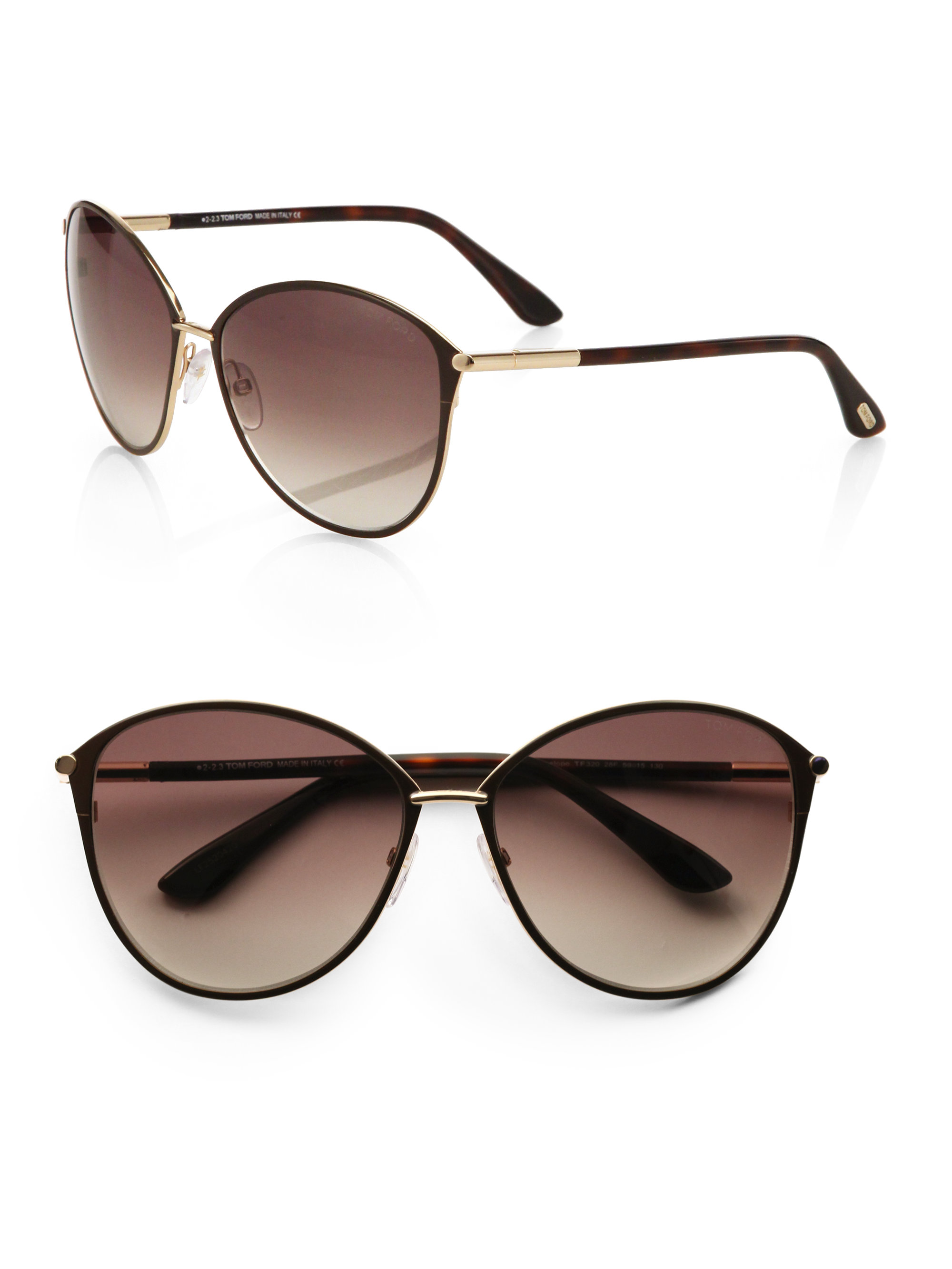 Lyst Tom Ford Penelope Metal Cat S Eye Sunglasses In Metallic