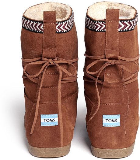 Toms Tribal Trim Suede Boots in Brown (Neutral and Brown) | Lyst
