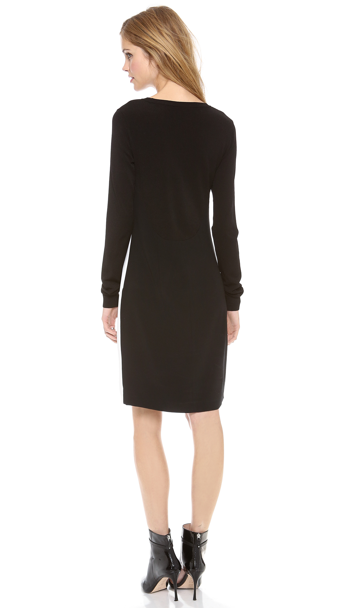 Dkny Colorblock Long Sleeve Dress In Black Lyst