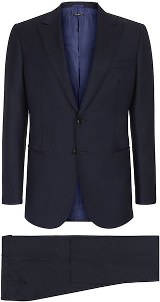 Giorgio Armani Tailored Checkerboard Suit in Blue for Men (navy) | Lyst