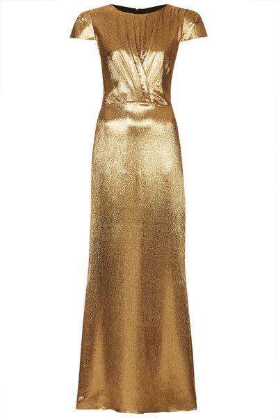Topshop Limited Edition Lurex Maxi Dress in Gold | Lyst