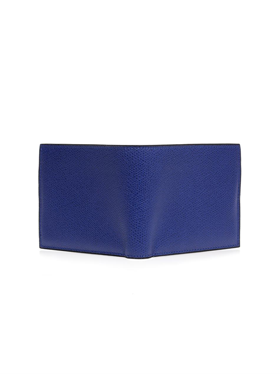 Lyst - Valextra Leather Bifold Wallet in Blue for Men