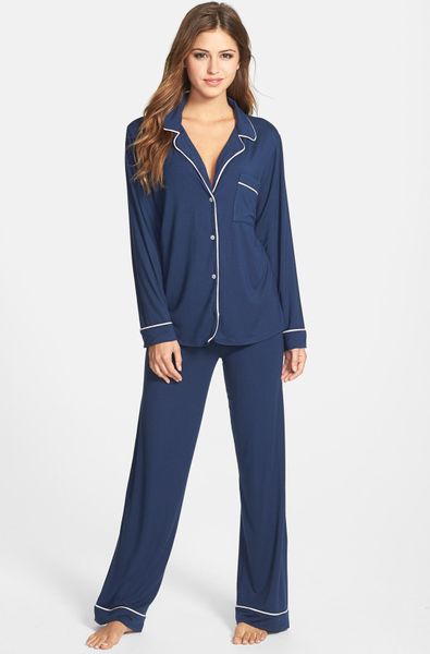 Eberjey Giselle Pajamas in Blue (Navy/ Sorbet Pink) | Lyst