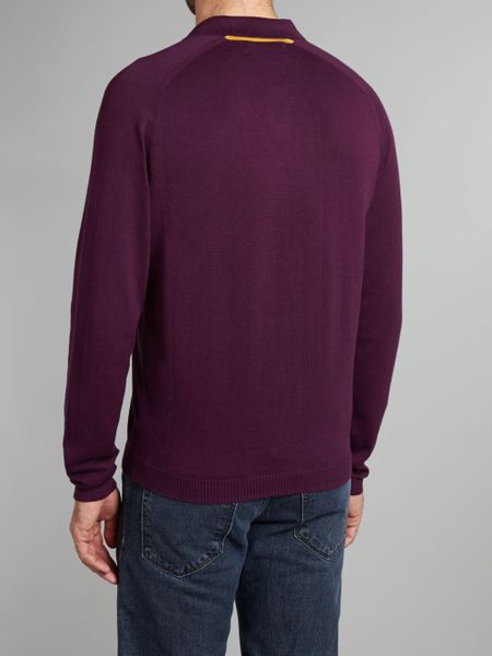 Original Penguin Long Sleeve Polo Shirt in Purple for Men (Dark Purple ...