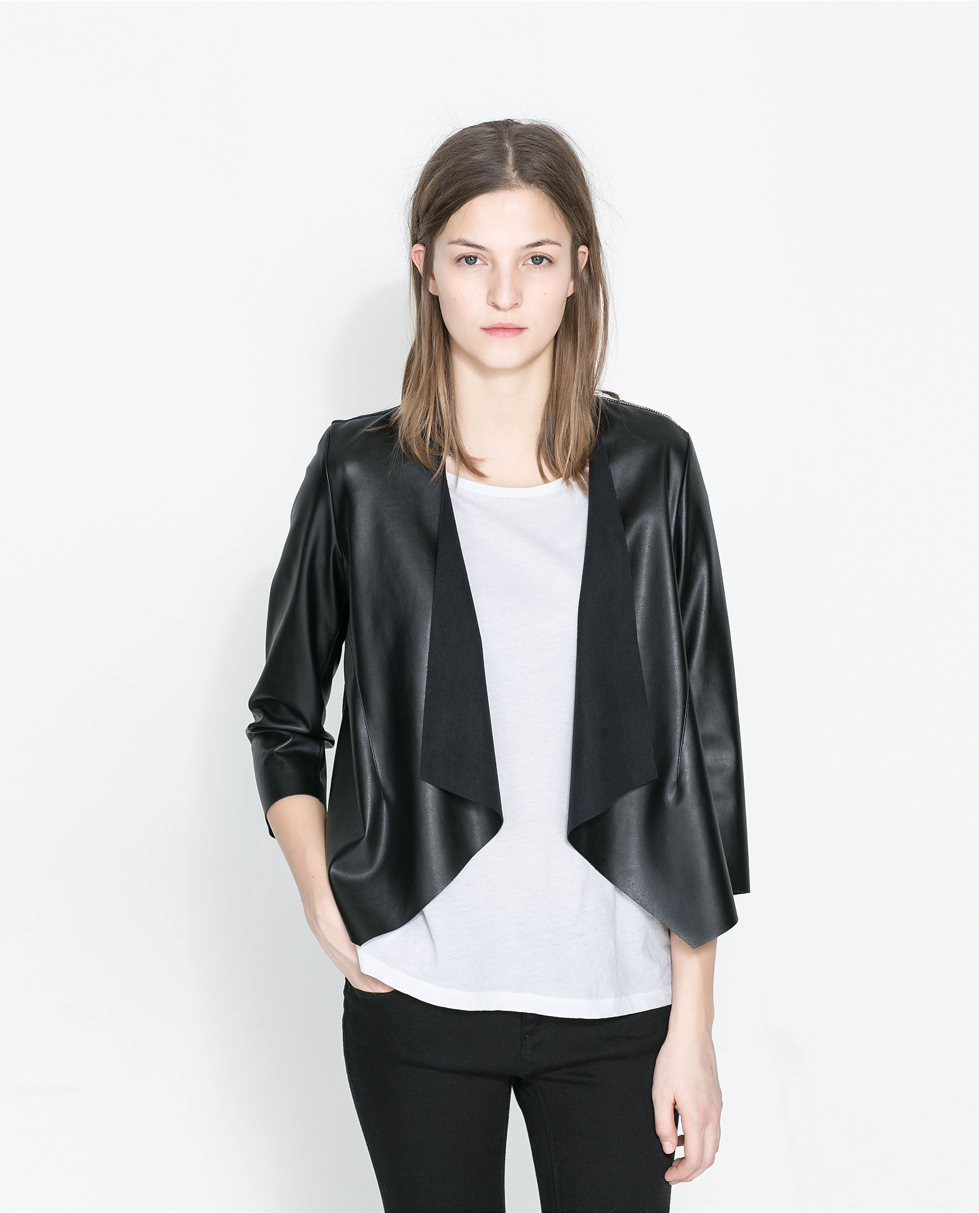 Zara Faux Leather Jacket In Black Lyst Gallery