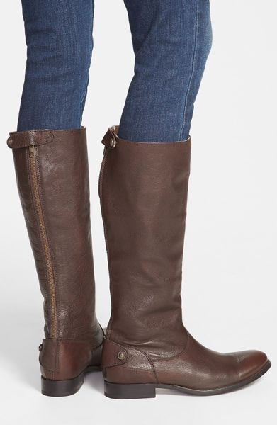 Frye 'Melissa' Button Back Boot in Brown (Dark Brown/ Brown) | Lyst