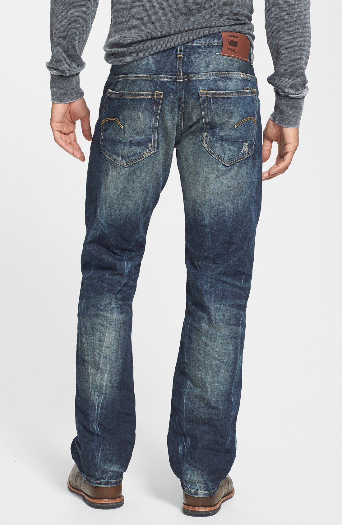 G-star Raw Arizona Straight Leg Jeans in Blue for Men (Rugby Wash) | Lyst
