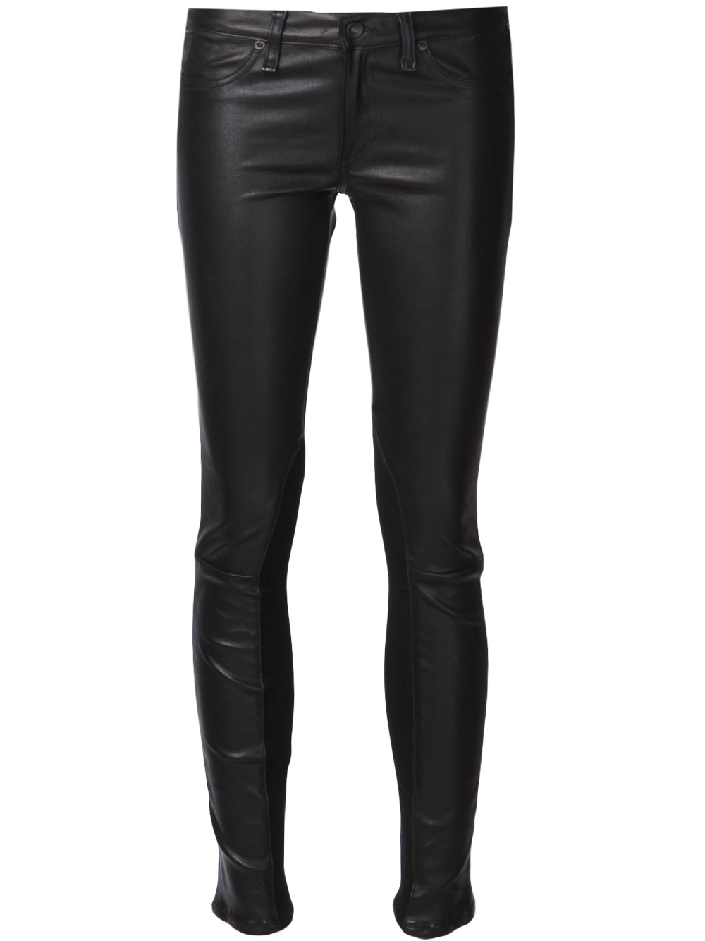 Rag & Bone Reverse Jodhpur Leather Stretch Skinny Pant in Black | Lyst