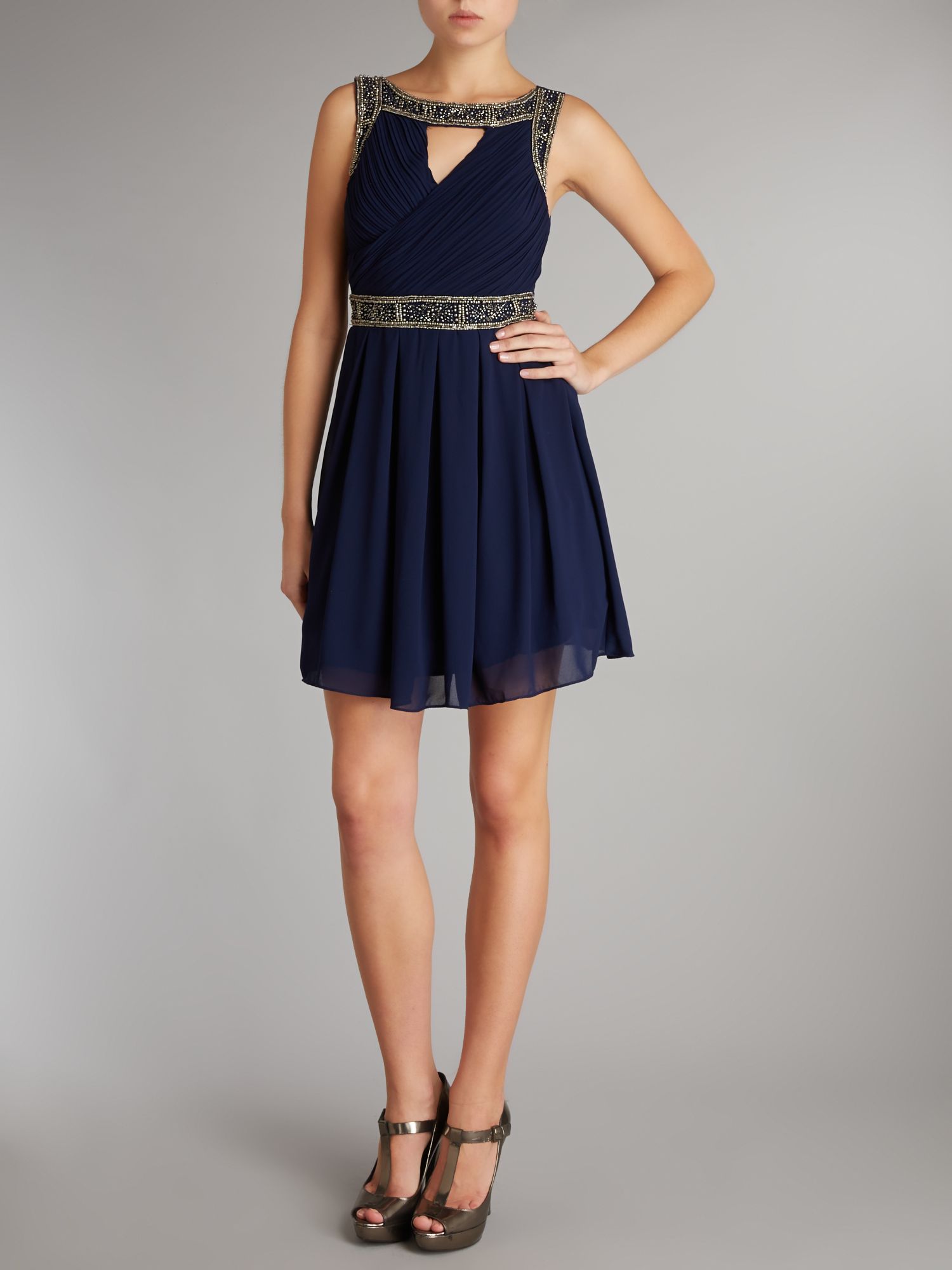 Tfnc london Embellished Strap Dress in Blue Lyst