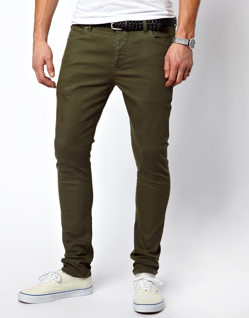 Lyst - Asos Super Skinny Jeans in Green for Men