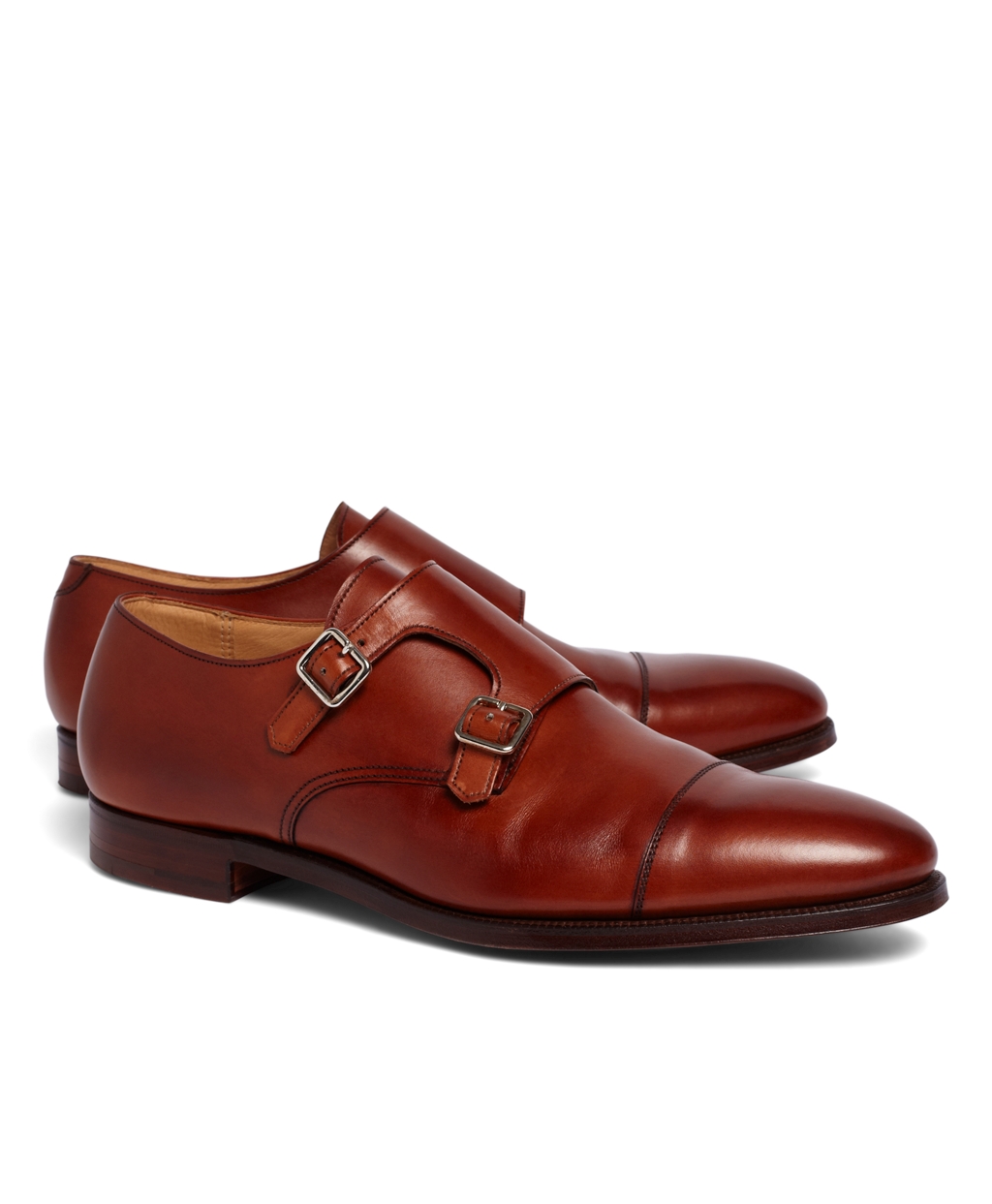 double monk brown shoes