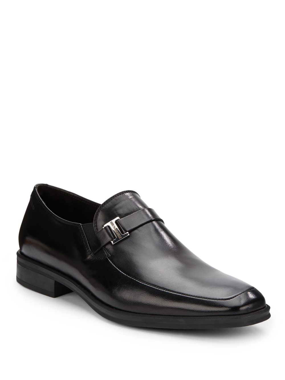 Bruno Magli Pivetto Leather Square-Toe Loafers in Black for Men | Lyst