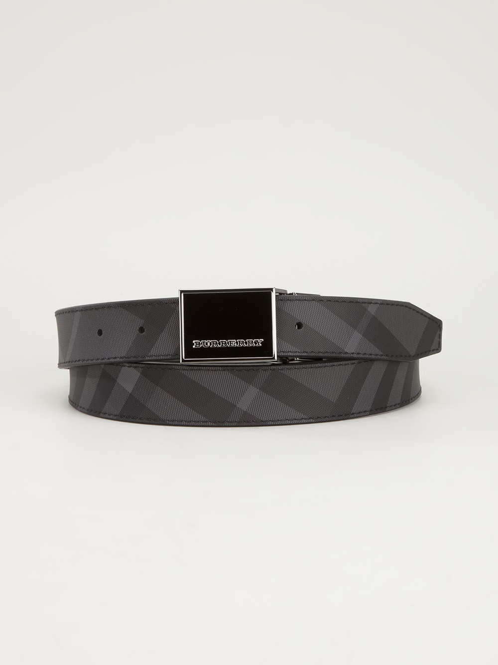 Burberry Check Belt in Gray for Men (black) | Lyst