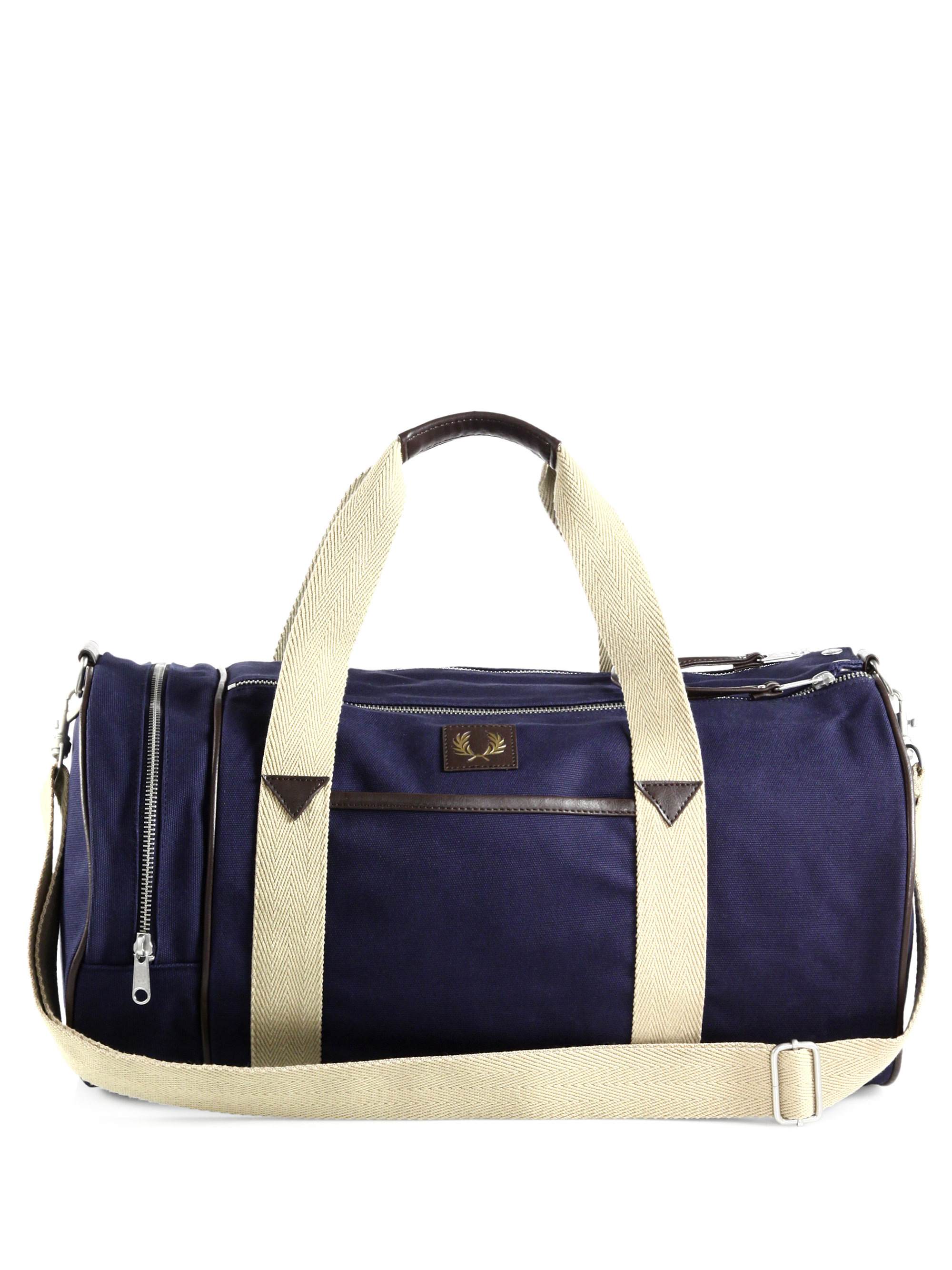 Fred Perry Classic Canvas Barrel Bag in Blue for Men (BEIGE-BLUE) | Lyst