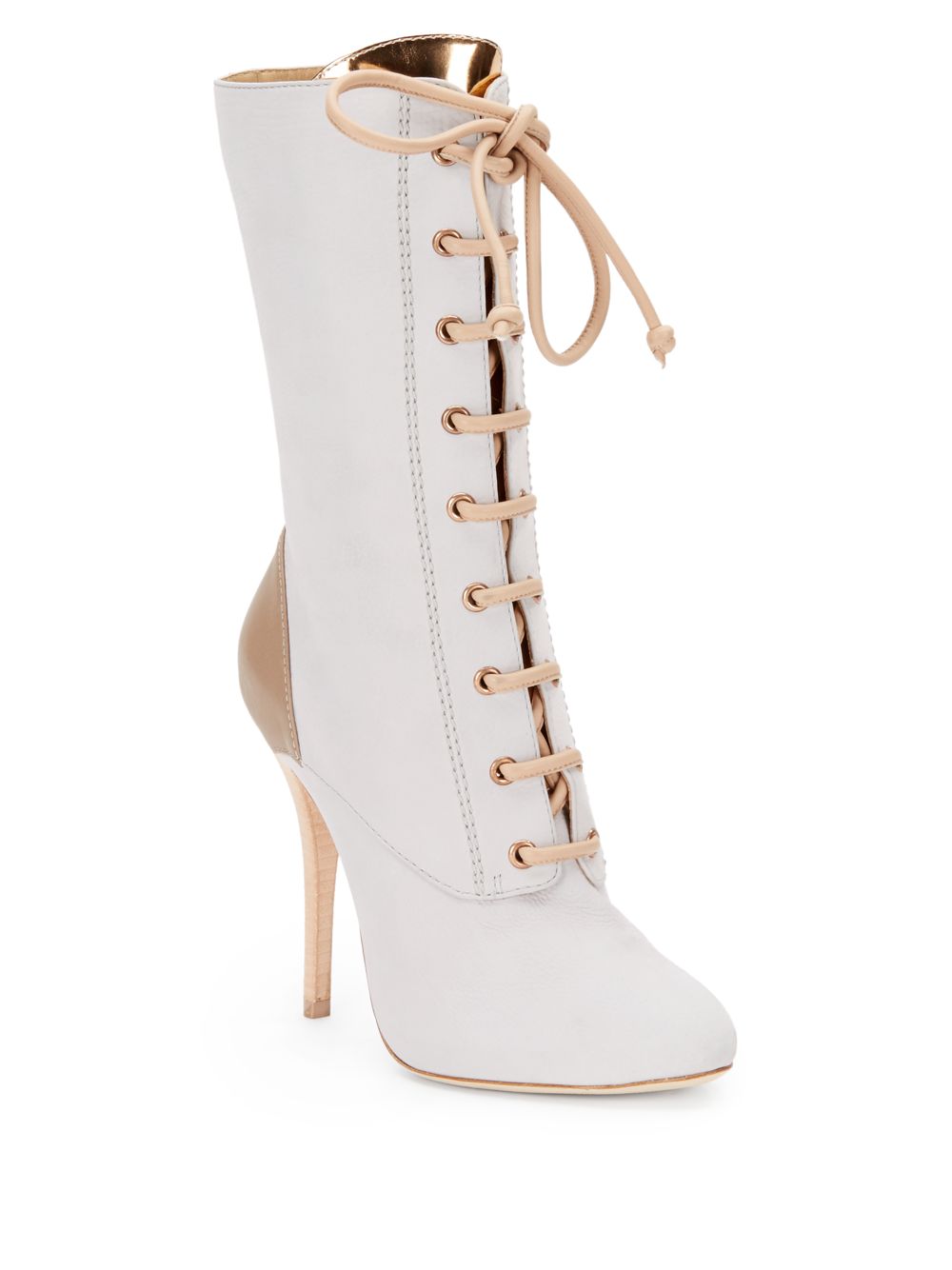 Lyst - Giuseppe Zanotti Leather Heeled Mid-Calf Boots in White