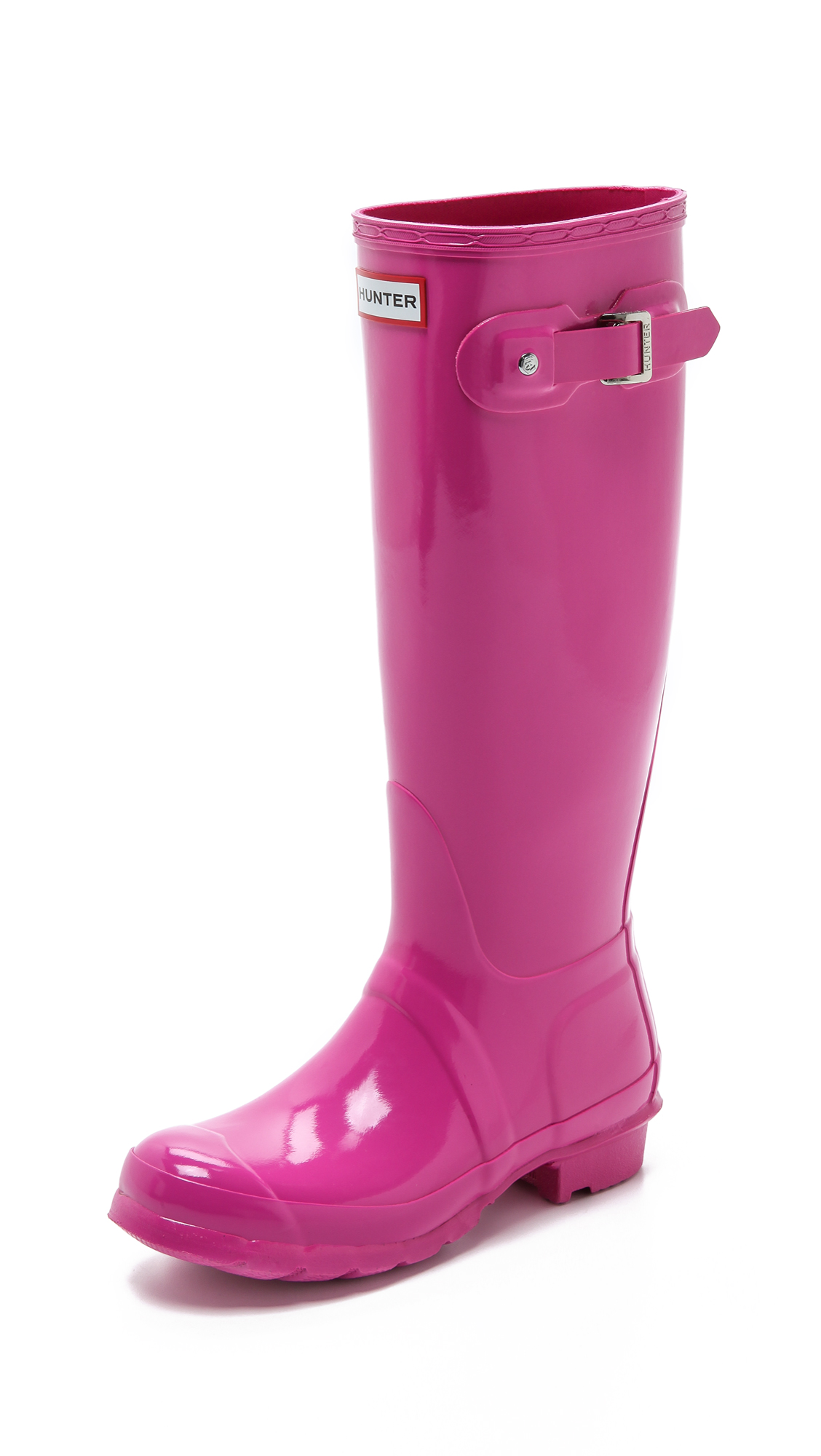 HUNTER Original Tall Gloss Boots in Pink - Lyst