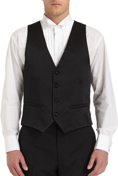 Ike Behar Silk Satin Formal Tuxedo Vest in Black for Men | Lyst