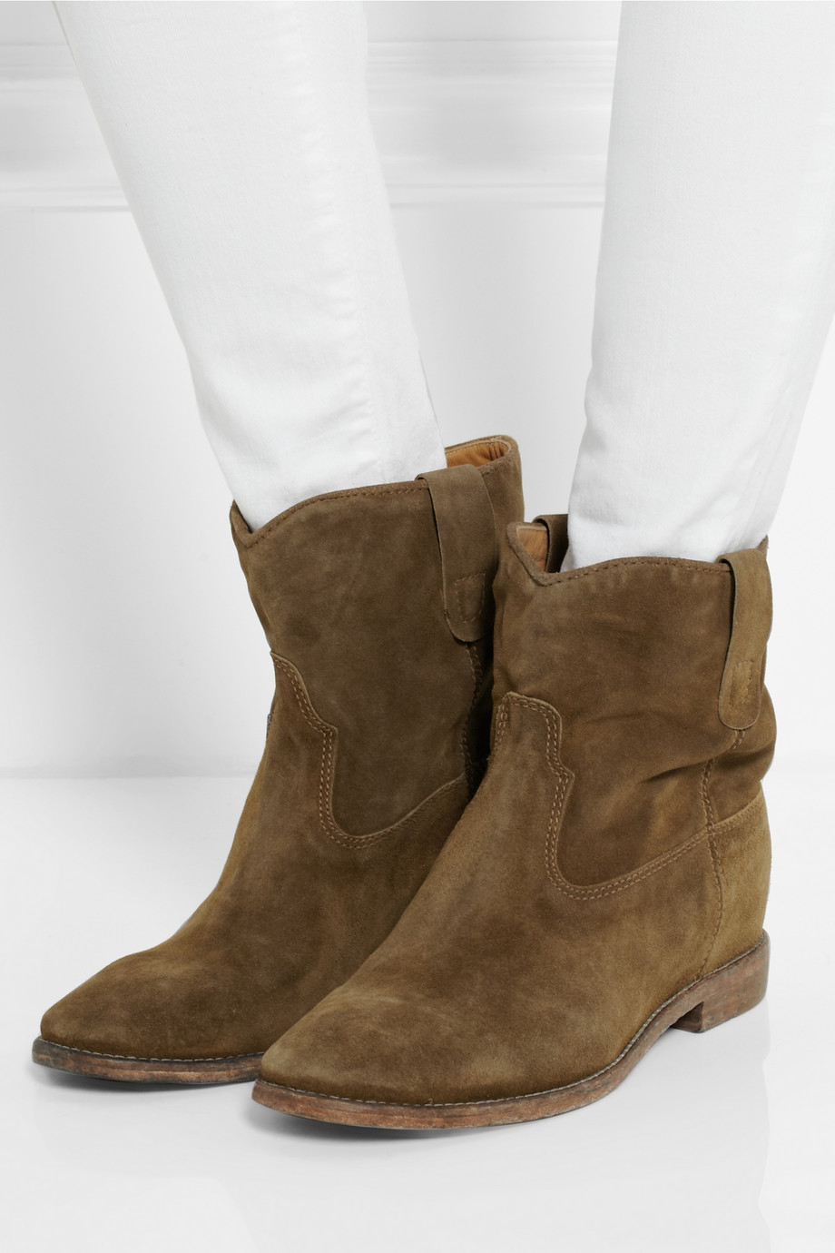 wedge biker boots