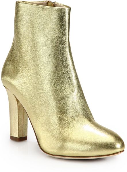 Jerome C. Rousseau Metallic Leather Ankle Boots in Gold | Lyst