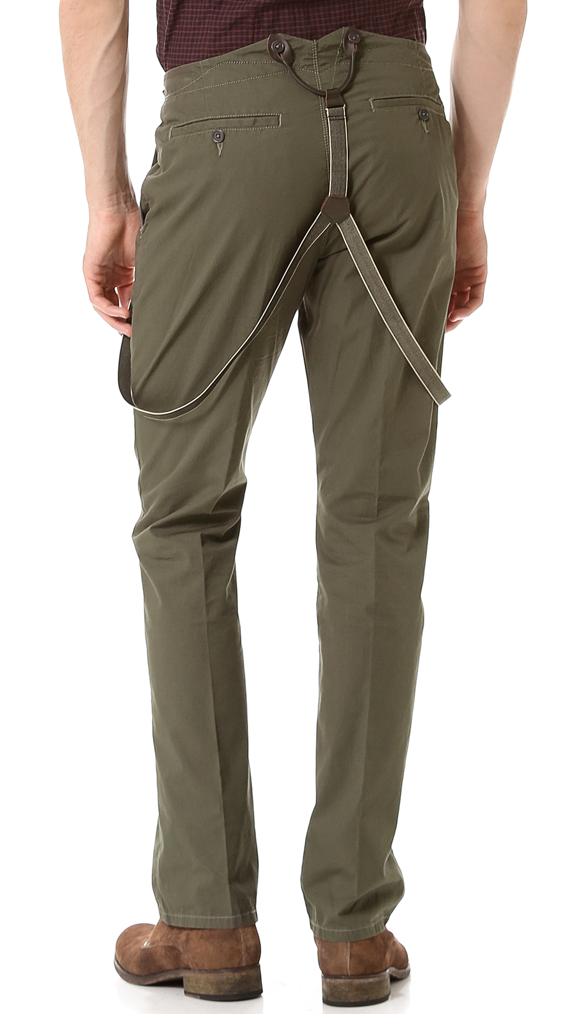 John varvatos Suspender Pants in Green for Men | Lyst