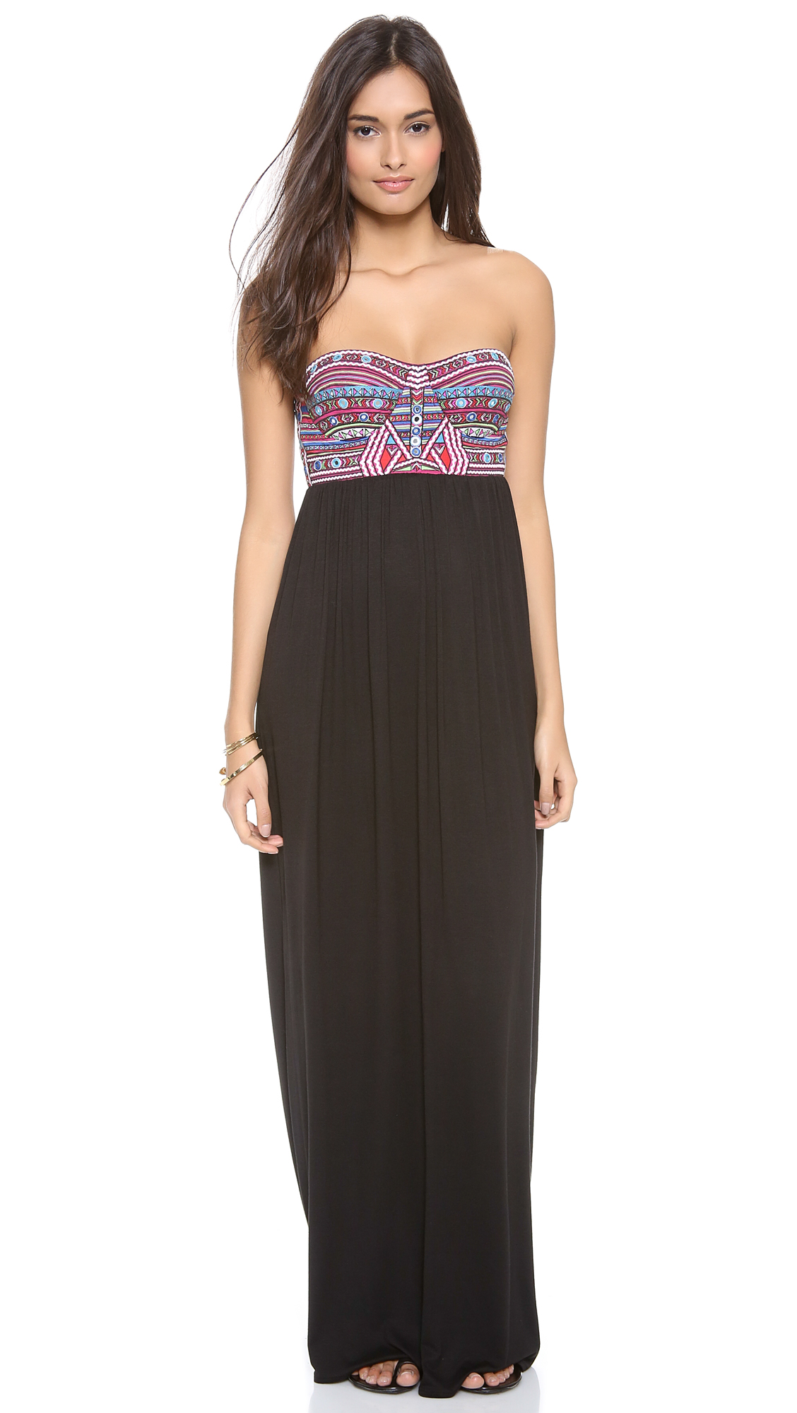 Lyst Mara hoffman Mirror Embroidery Bustier Dress in Black